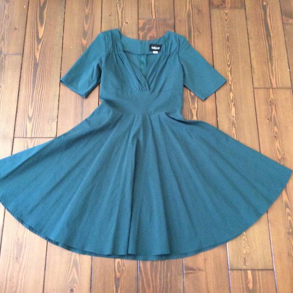 Collectif Dresses & Skirts - Collectif Teal Tea-length Swing Dress 2XL